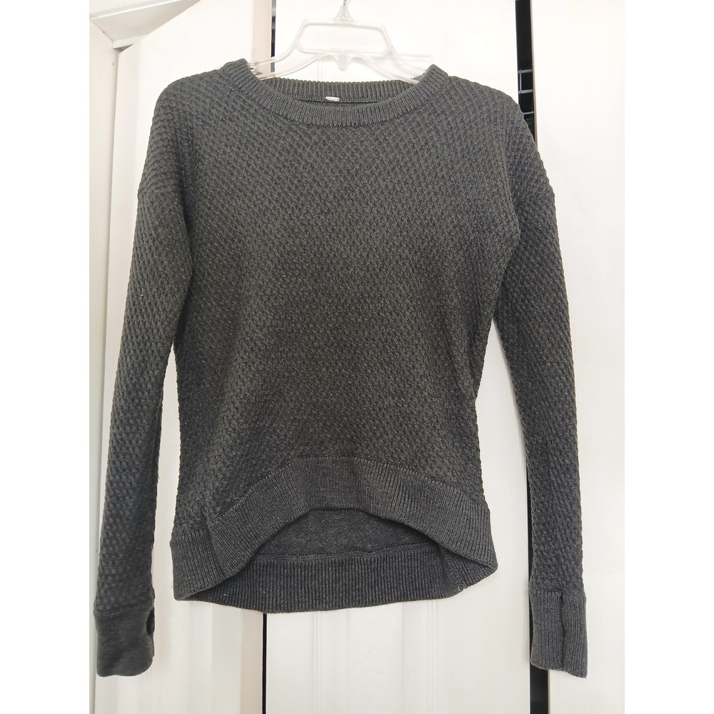 Lululemon Passage Chunky Knit Sweater Crew Neck Pullover Gray Women's 6/M
